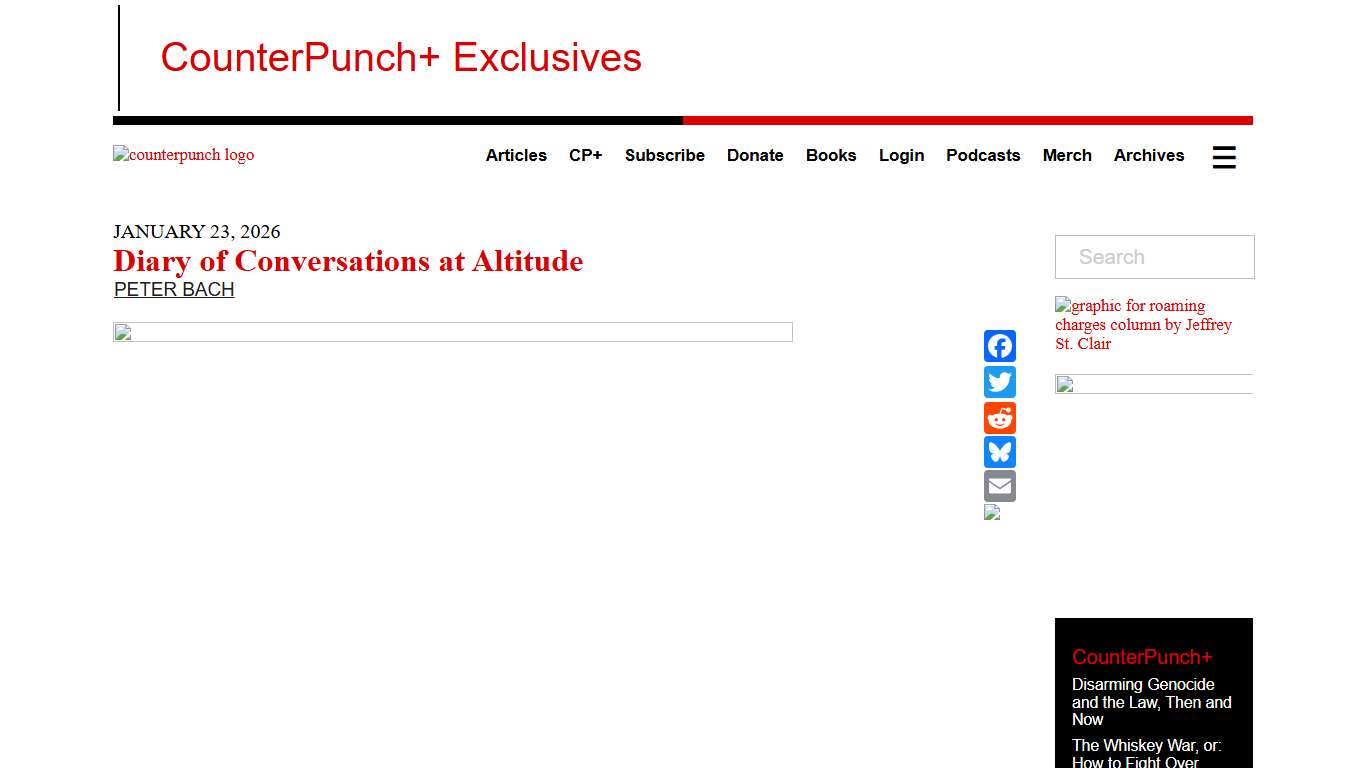 Diary of Conversations at Altitude - CounterPunch.org